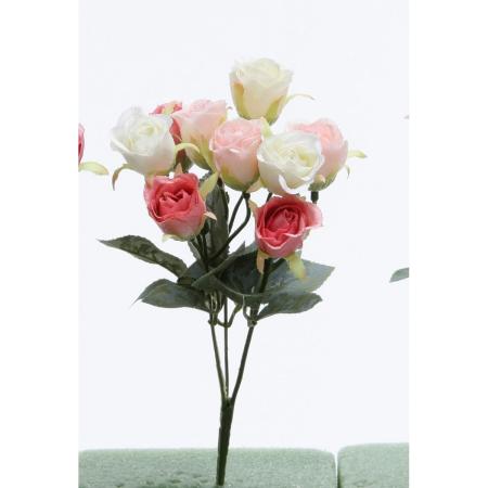 特価◎【造花】ビダヤコム/ローズブッシュ×3(9F) ピンク/F5035-002P
