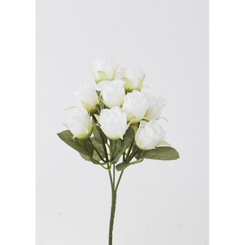 特価◎【造花】ビダヤコム/ローズブッシュ×3(9F) ホワイト/F5035-001W