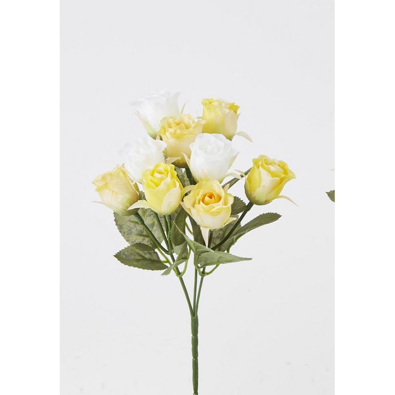 特価◎【造花】ビダヤコム/ローズブッシュ×3(9F) イエロー/F5035-004Y