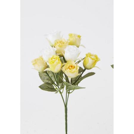 特価◎【造花】ビダヤコム/ローズブッシュ×3(9F) イエロー/F5035-004Y
