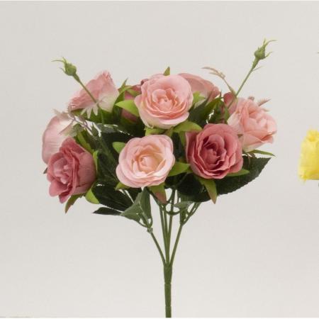 特価◎【造花】ビダヤコム/フレッシュローズブッシュ×5(11F) ツートン/ピンク/F5057-0812T/P