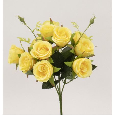 特価◎【造花】ビダヤコム/フレッシュローズブッシュ×5(11F) イエロー/F5057-004Y