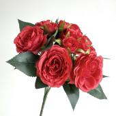 即日★【造花】ビダヤコム/スイングローズブッシュ×8Ｆ、5Ｂ レッド/V24246-003R