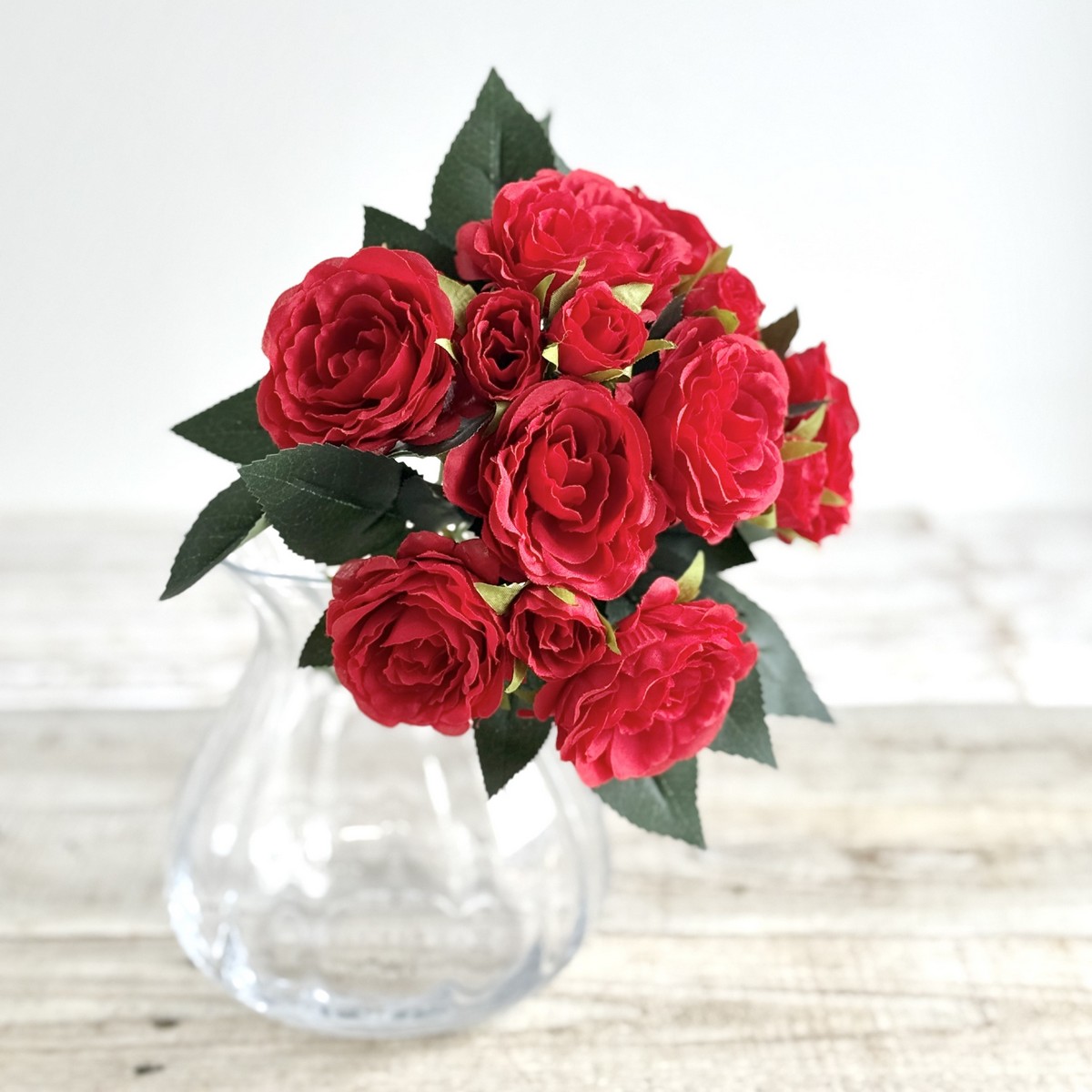 即日★【造花】ビダヤコム/スイングローズブッシュ×8F、5B レッド/V24246-003R