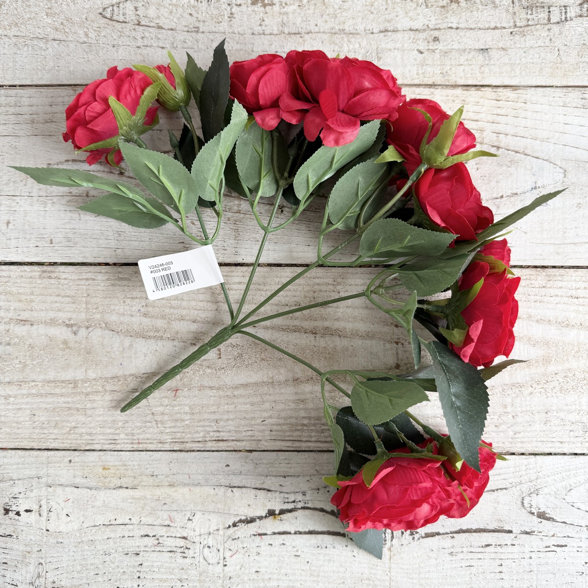 即日★【造花】ビダヤコム/スイングローズブッシュ×8F、5B レッド/V24246-003R