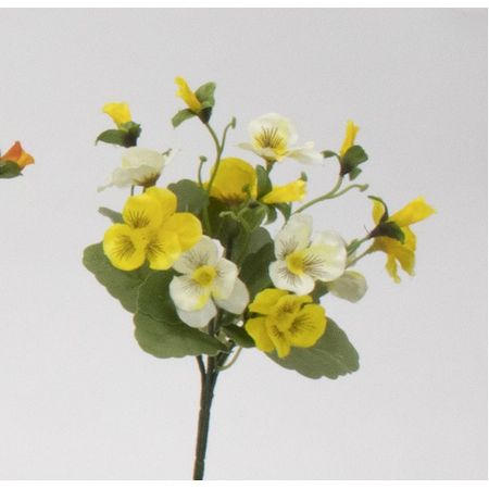 特価◎【造花】ビダヤコム/パンジーブッシュ ホワイト/イエロー/V23002-278W/Y