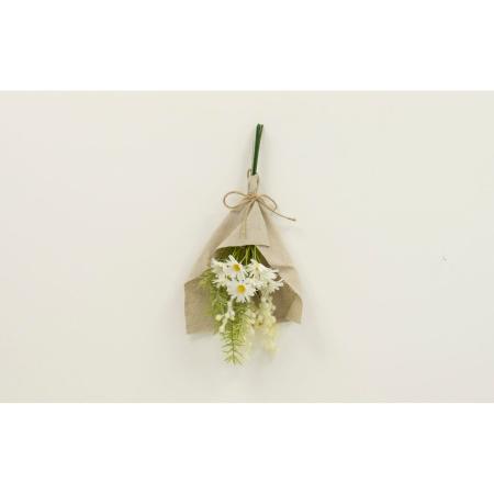 特価◎【造花】ビダヤコム/マーガレットリネンスワッグ(ラップ付) ホワイト/V22034-001W