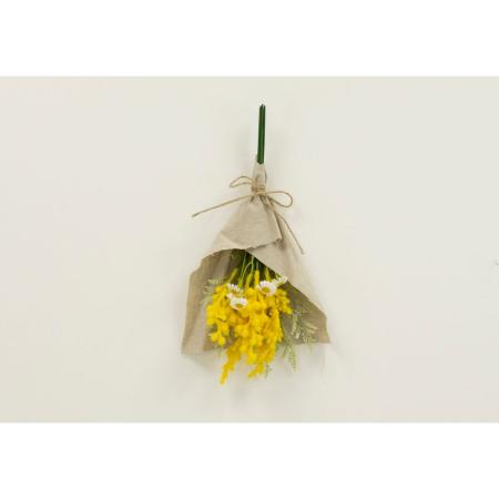 特価◎【造花】ビダヤコム/ミモザリネンスワッグ(ラップ付) イエロー/V22035-004Y