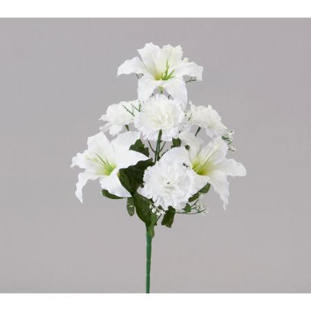 特価◎【造花】ビダヤコム/仏花ブッシュ・白(S) クリーム/F4096-037C