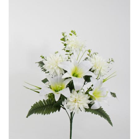 特価◎【造花】ビダヤコム/仏花ブッシュ クリーム/V25036-037C