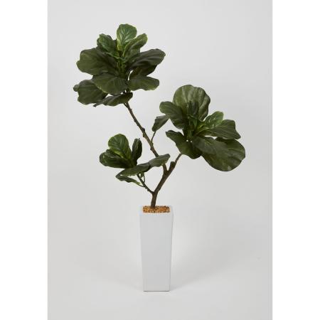 特価◎【直送】【人工観葉植物】ビダヤコム/カシワバゴムポット グリーン/F5018-024G ※返品・代引・キャンセル不可