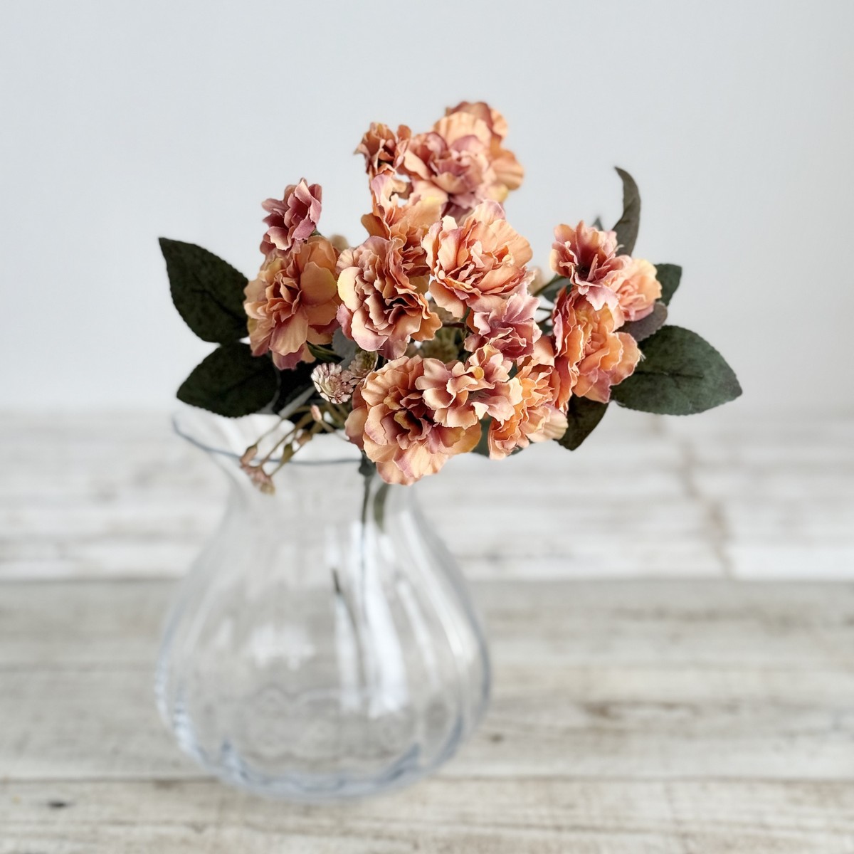 即日★【造花】ビダヤコム/フリルローズブッシュ ピーチ/V24168-006PEA