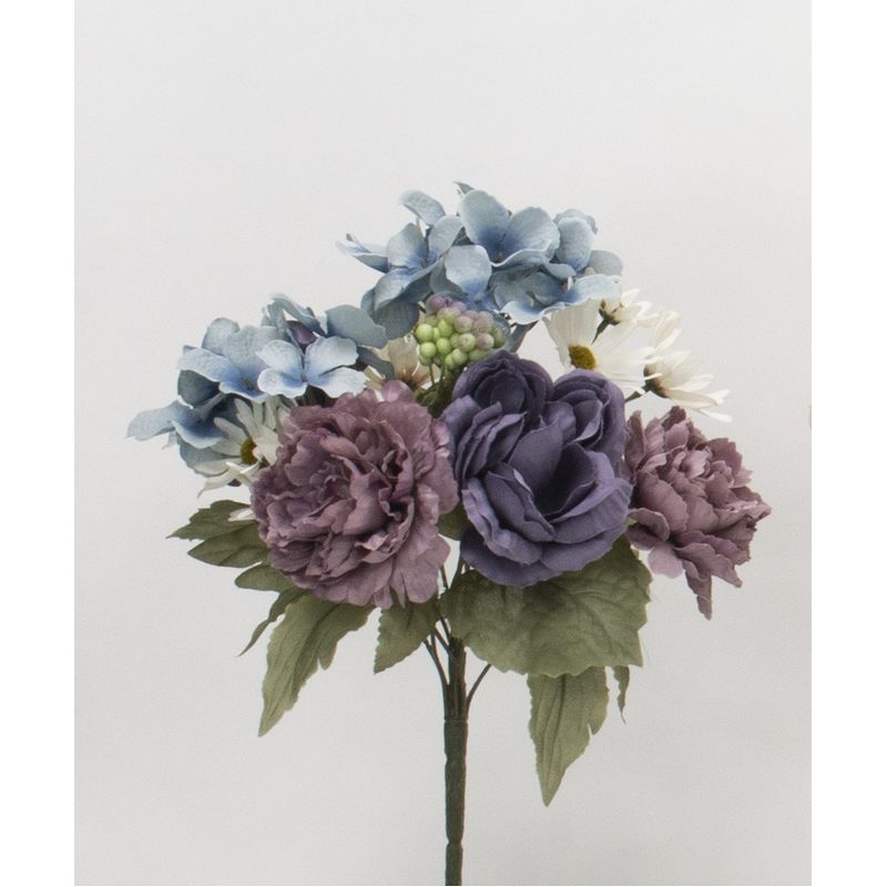 特価◎【造花】ビダヤコム/ミックスローズブッシュ ブルー/パープル/V23128-093B/PP