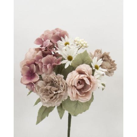 特価◎【造花】ビダヤコム/ミックスローズブッシュ モーブ/V23128-042MAU