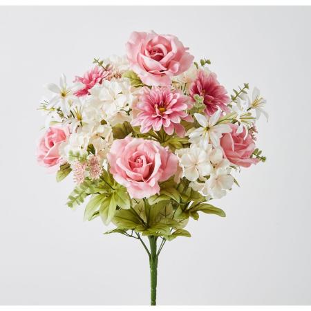 特価◎【造花】ビダヤコム/ミックスフラワーブッシュ ピンク/FD3340-002P