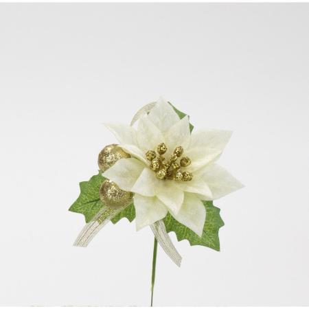 特価◎【造花】ビダヤコム/ポインセチアピック ホワイト/V22165-001W