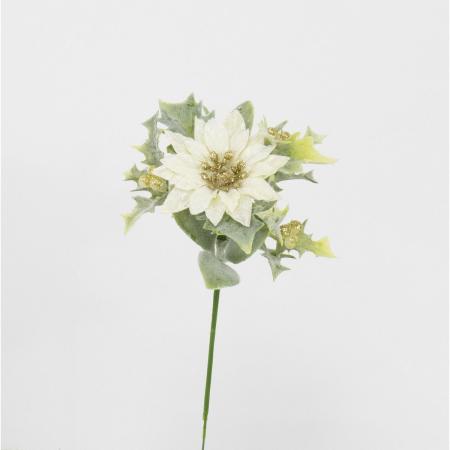 特価◎【造花】ビダヤコム/フロックポインセチアピック クリーム/V24220-037C