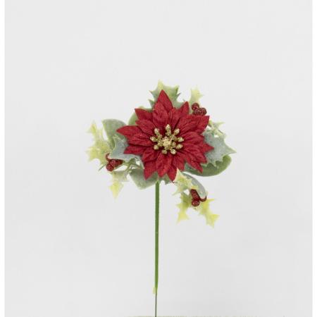 特価◎【造花】ビダヤコム/フロックポインセチアピック レッド/V24220-003R