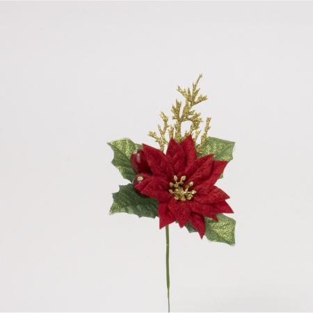 特価◎【造花】ビダヤコム/ポインセチアベリーピック レッド/V25132-003R