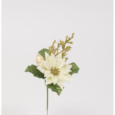 特価◎【造花】ビダヤコム/ポインセチアベリーピック ホワイト/V25132-001W