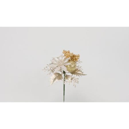 特価◎【造花】ビダヤコム/アイスクリスマスピック ホワイト/V24189-001W