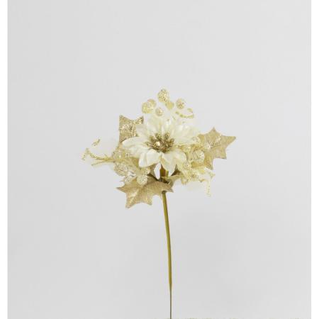 特価◎【造花】ビダヤコム/シア—ポインセチアピック ゴールド/V24221-018GD