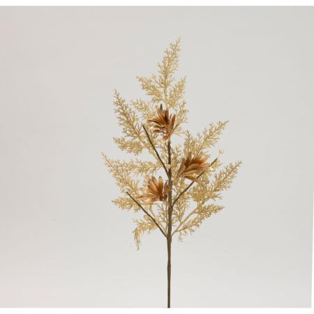 特価◎【造花】ビダヤコム/シャイニングリーフスプレー(M) ゴールド/V22228-018GD