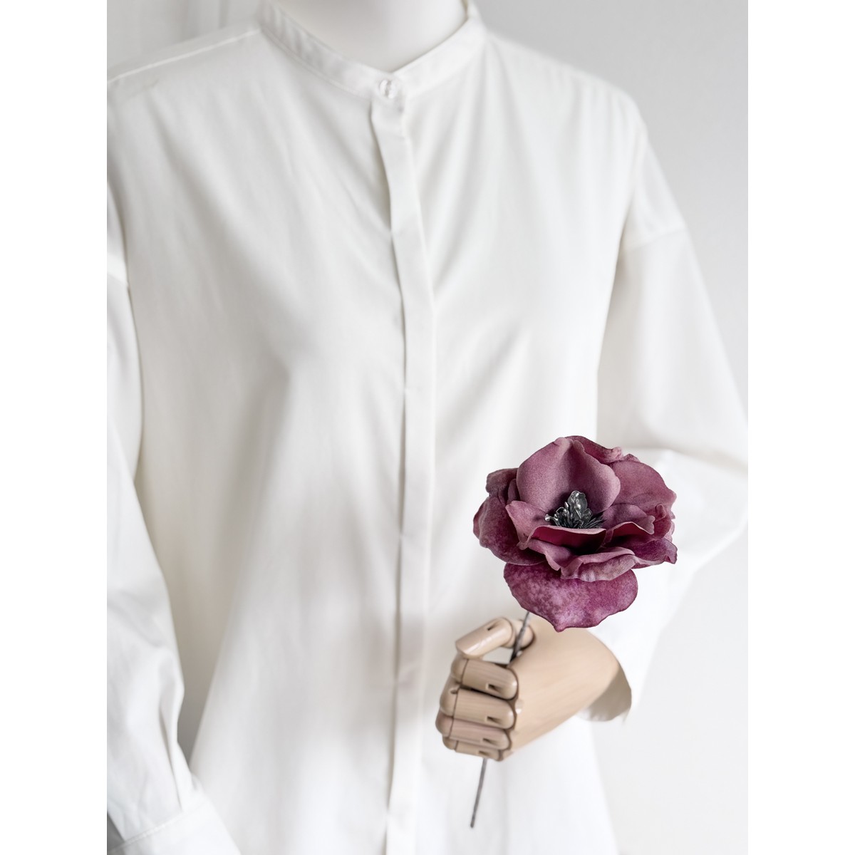 即日★【造花】ビダヤコム/メルティローズピック バーガンディ/V22168-007BUR