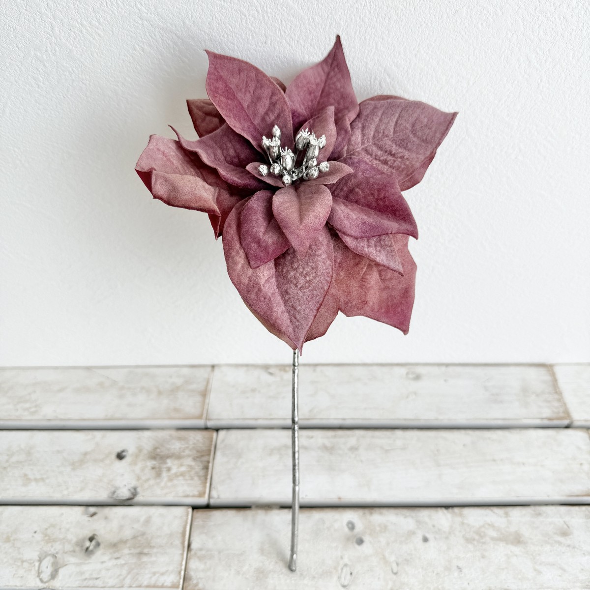 アウトレット◎即日★【造花】ビダヤコム/メルティポインセチアピック バーガンディ/V22169-007BUR