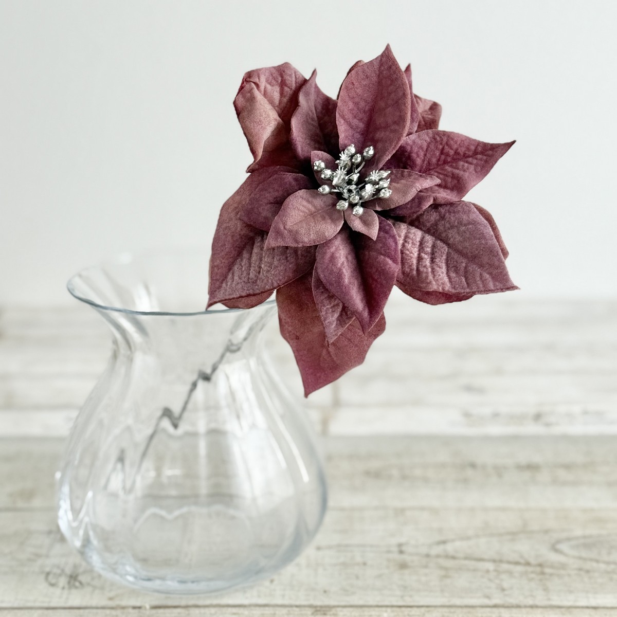 アウトレット◎即日★【造花】ビダヤコム/メルティポインセチアピック バーガンディ/V22169-007BUR