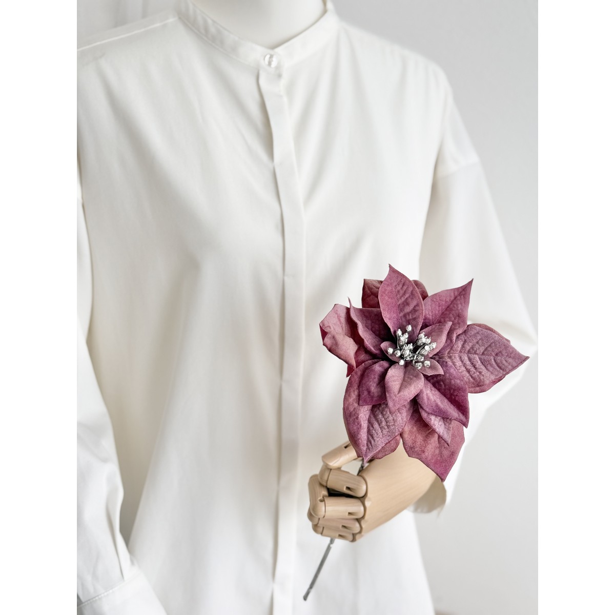 アウトレット◎即日★【造花】ビダヤコム/メルティポインセチアピック バーガンディ/V22169-007BUR