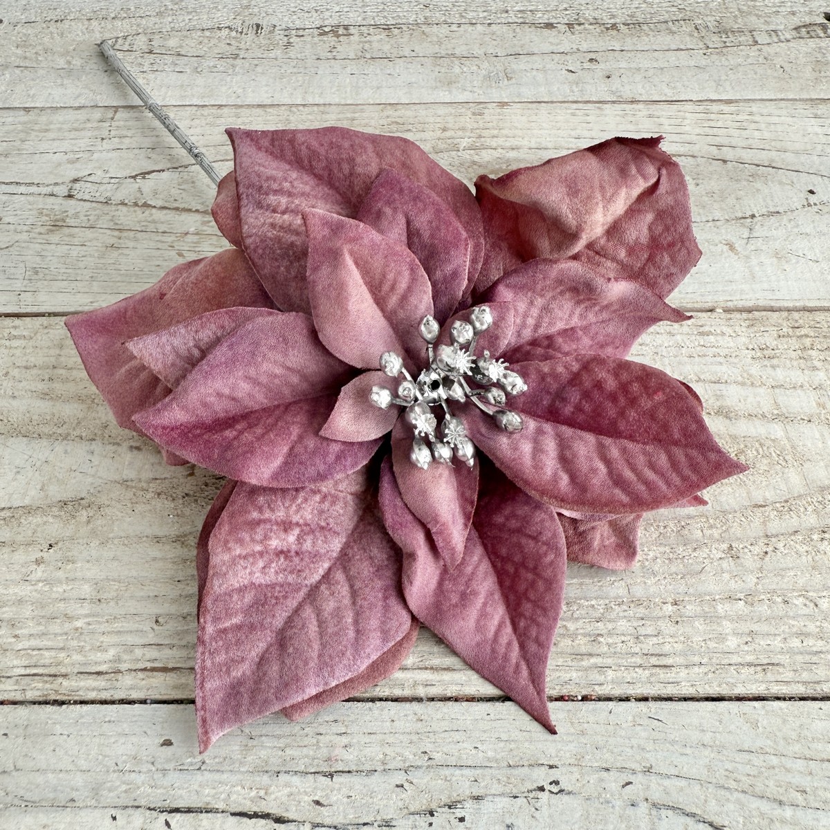 アウトレット◎即日★【造花】ビダヤコム/メルティポインセチアピック バーガンディ/V22169-007BUR