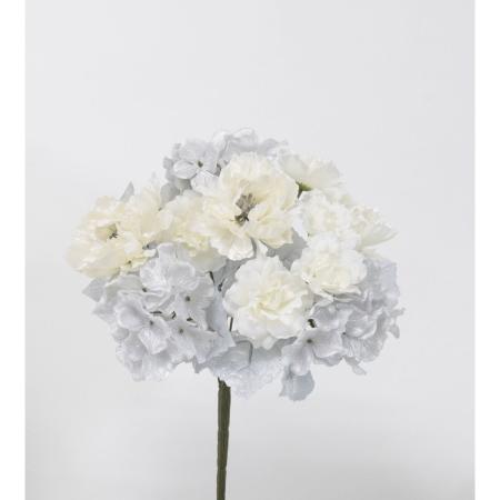 特価◎【造花】ビダヤコム/シャインローズピオニーブッシュ クリーム/V24179-037C