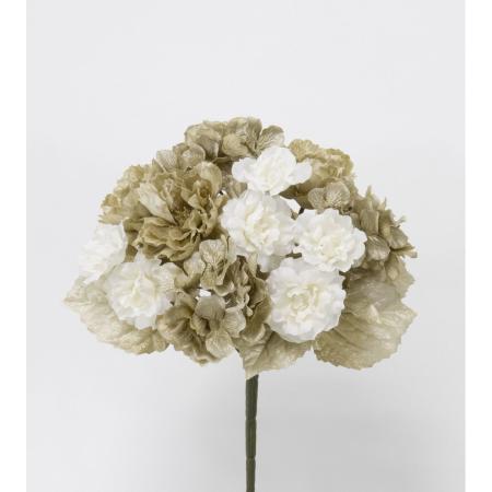 特価◎【造花】ビダヤコム/シャインローズピオニーブッシュ ゴールド/V24179-018GD