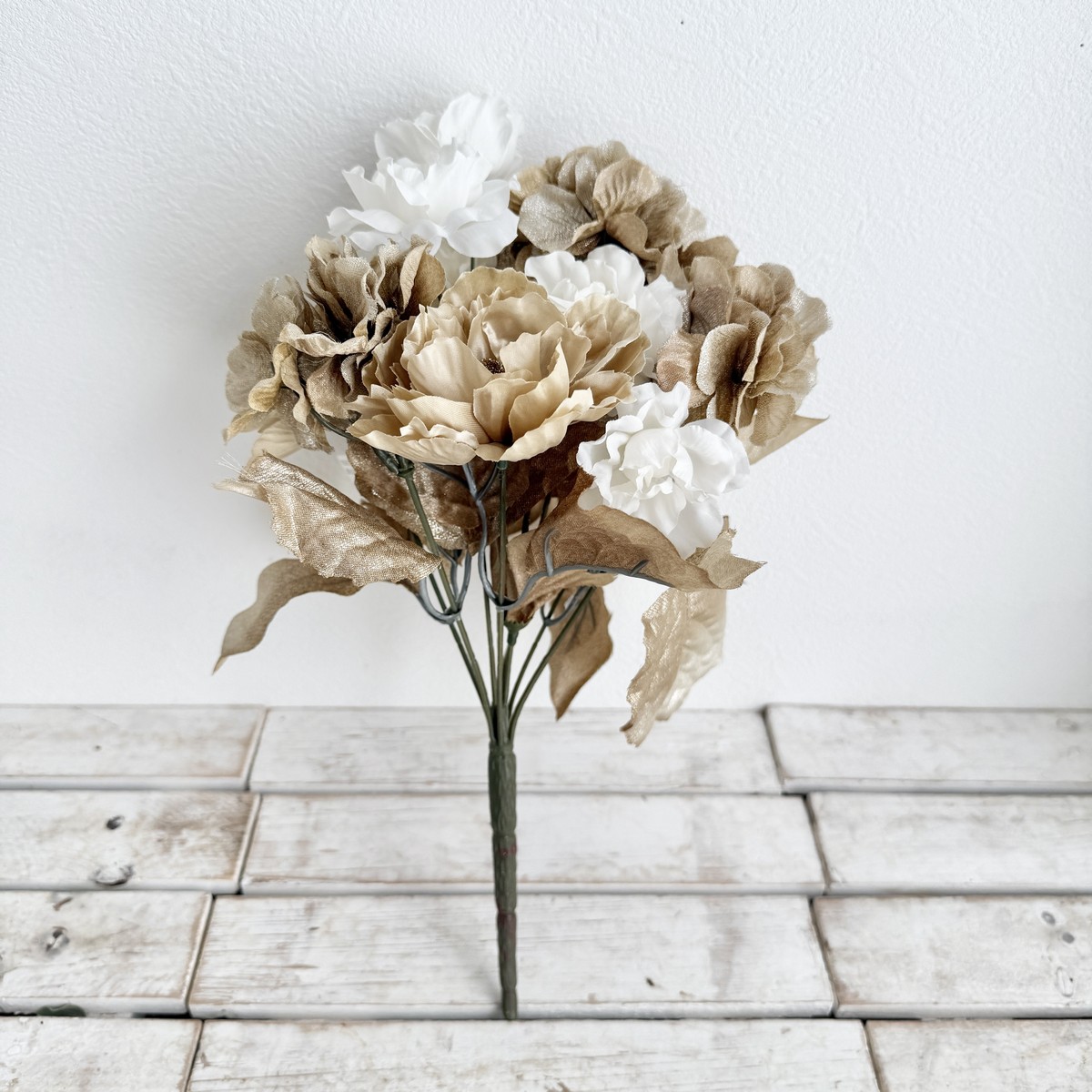 即日★【造花】ビダヤコム/シャインローズピオニーブッシュ ゴールド/V24179-018GD