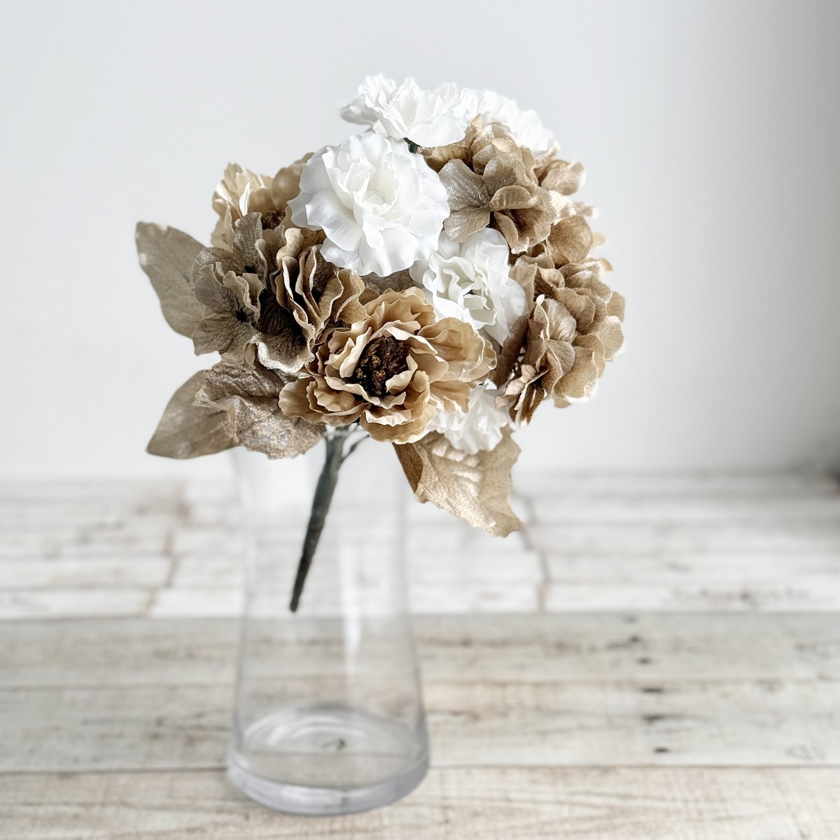 即日★【造花】ビダヤコム/シャインローズピオニーブッシュ ゴールド/V24179-018GD