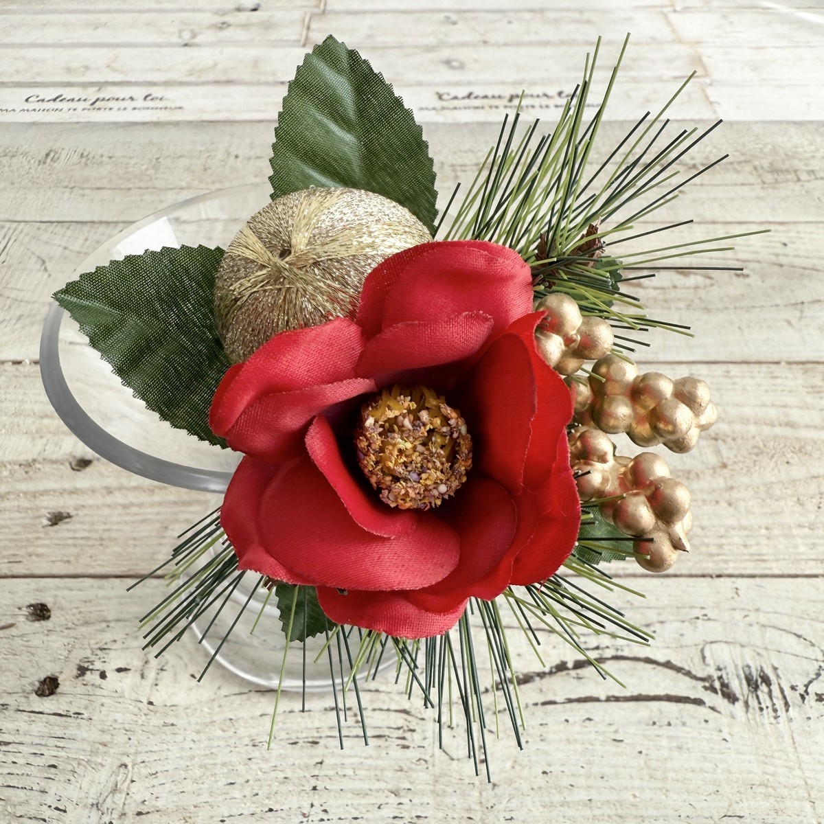 即日★【造花】ビダヤコム/正月椿ピック レッド/V24198-003R