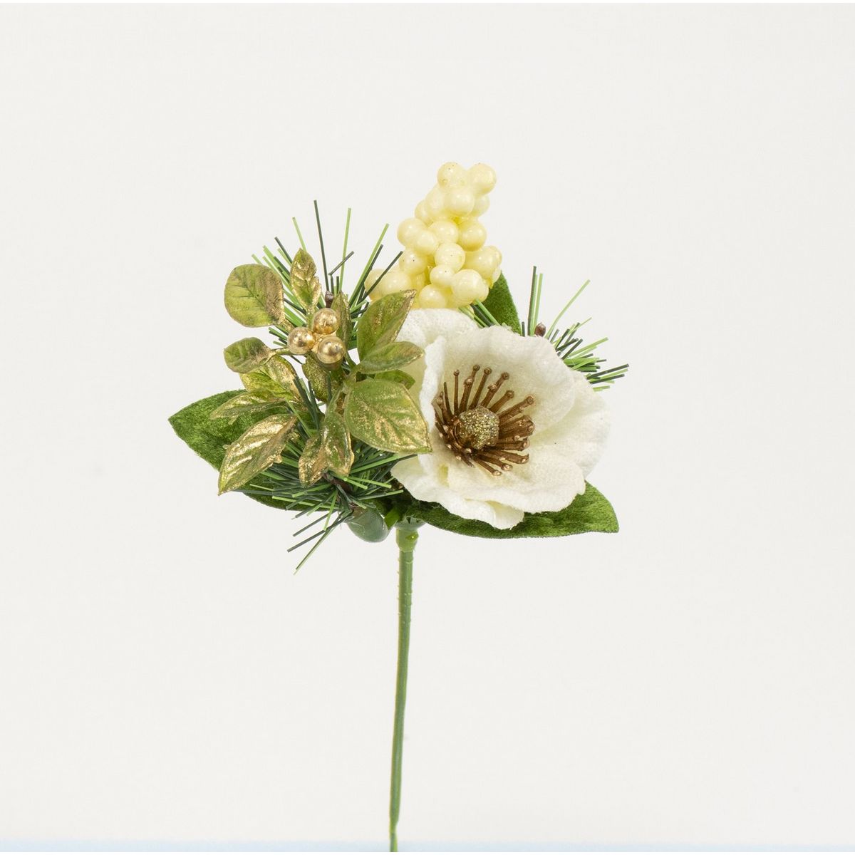 特価◎【造花】ビダヤコム/正月小花ピック ホワイト/V25131-001W