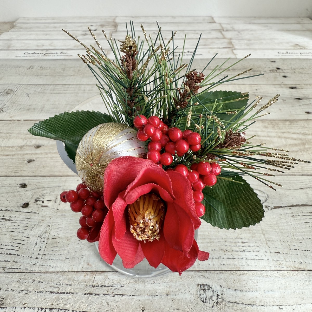 即日★【造花】ビダヤコム/賀正椿ピック レッド/V25176-003R