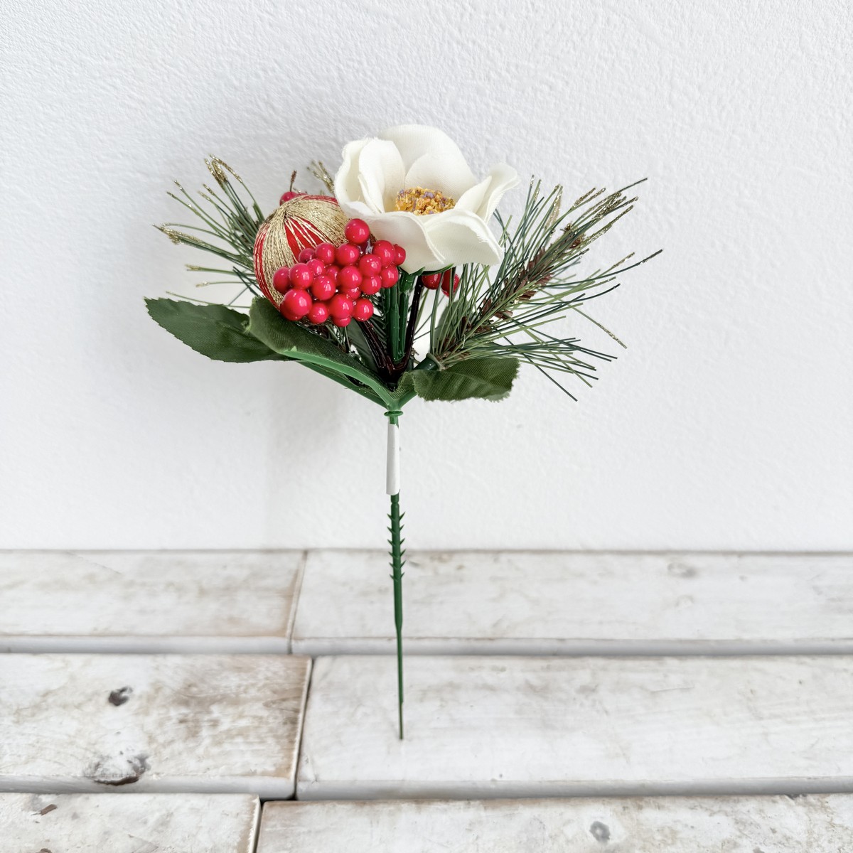 即日★【造花】ビダヤコム/賀正椿ピック ホワイト/V25176-001W