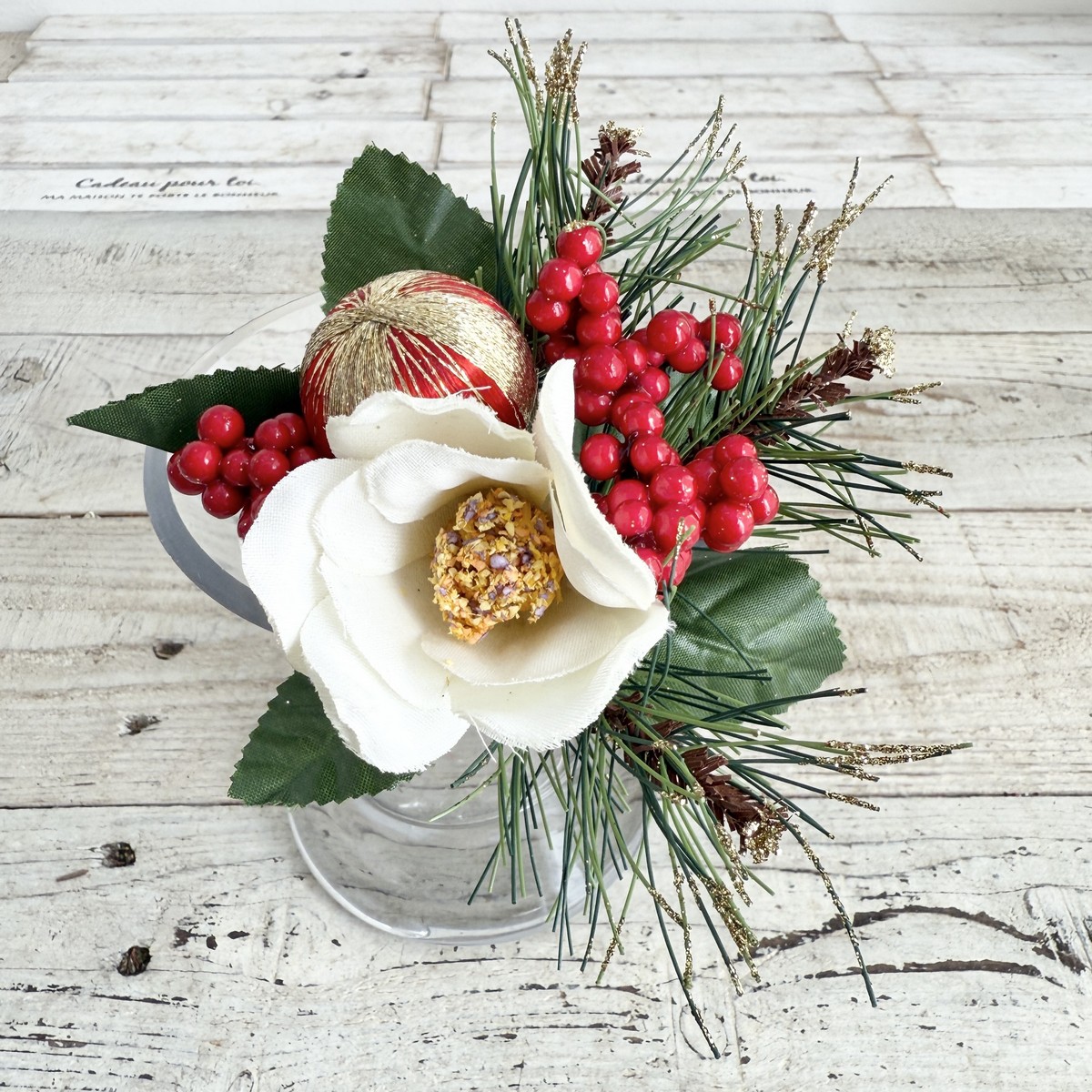 即日★【造花】ビダヤコム/賀正椿ピック ホワイト/V25176-001W