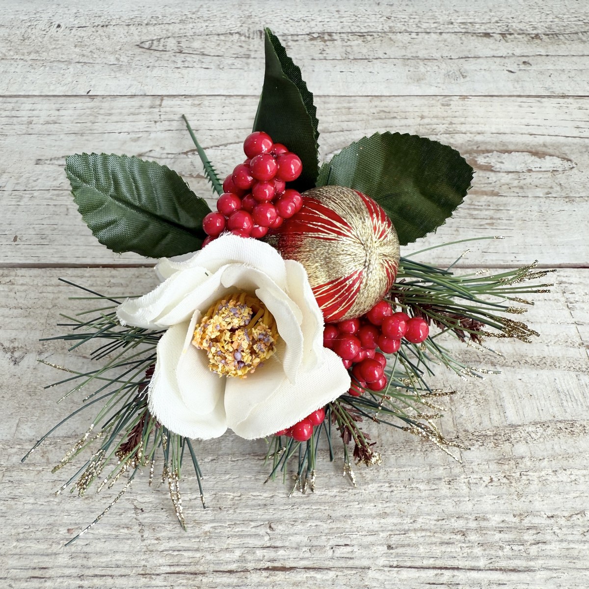 即日★【造花】ビダヤコム/賀正椿ピック ホワイト/V25176-001W