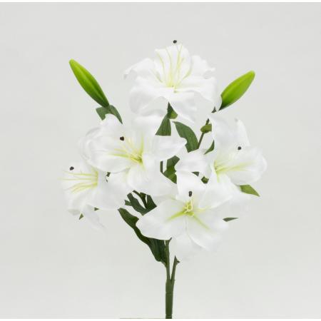 特価◎【造花】ビダヤコム/カサブランカブッシュ×(5F) ホワイト/V22017-001W