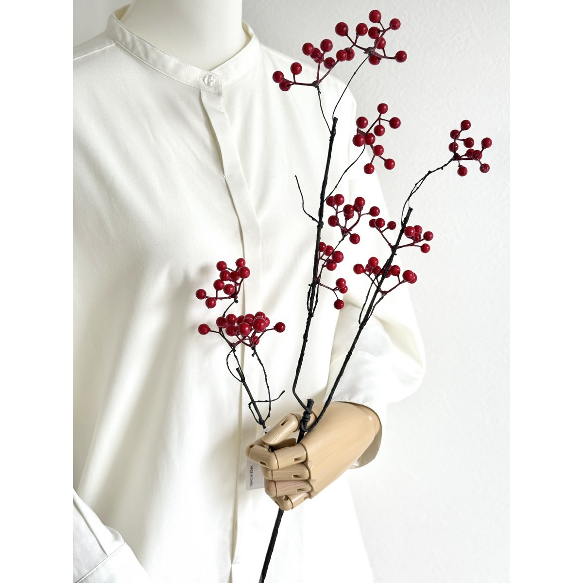 即日★【造花】ビダヤコム/レッドベリーツイッグ レッド/V25147-003R