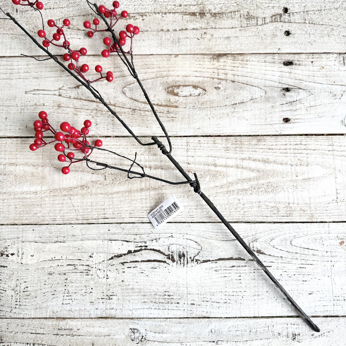 即日★【造花】ビダヤコム/レッドベリーツイッグ レッド/V25147-003R