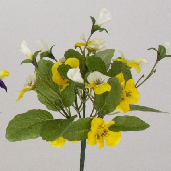 特価◎【造花】ビダヤコム/パンジーブッシュ クリーム/イエロー/V23002-134C/Y