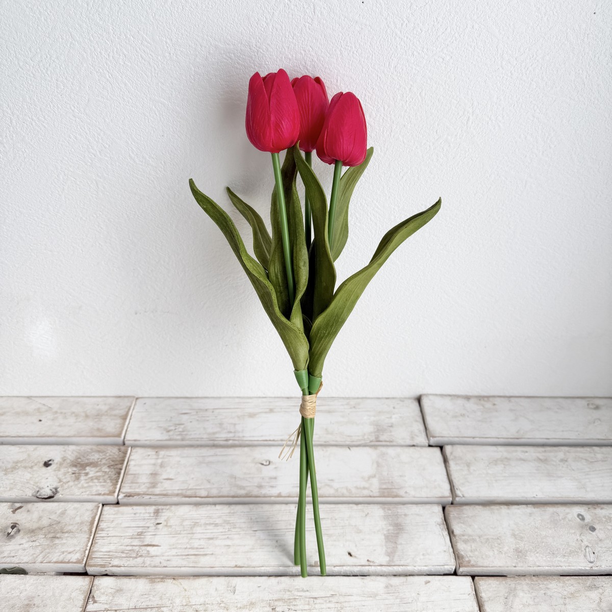 即日★【造花】ビダヤコム/ミニチューリップバンドル(3本/束) レッド/V25052-003R
