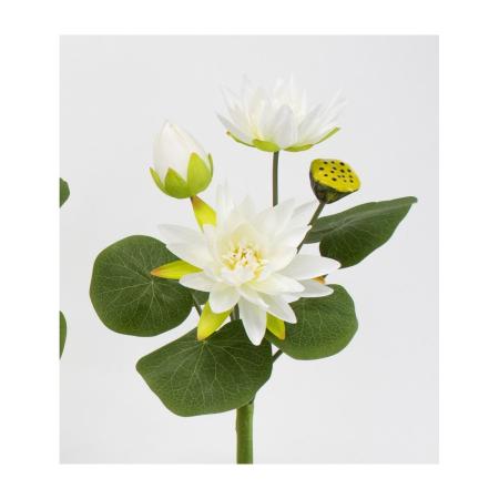 【造花】ビダヤコム/ロータスブッシュ ホワイト/V26021-001W