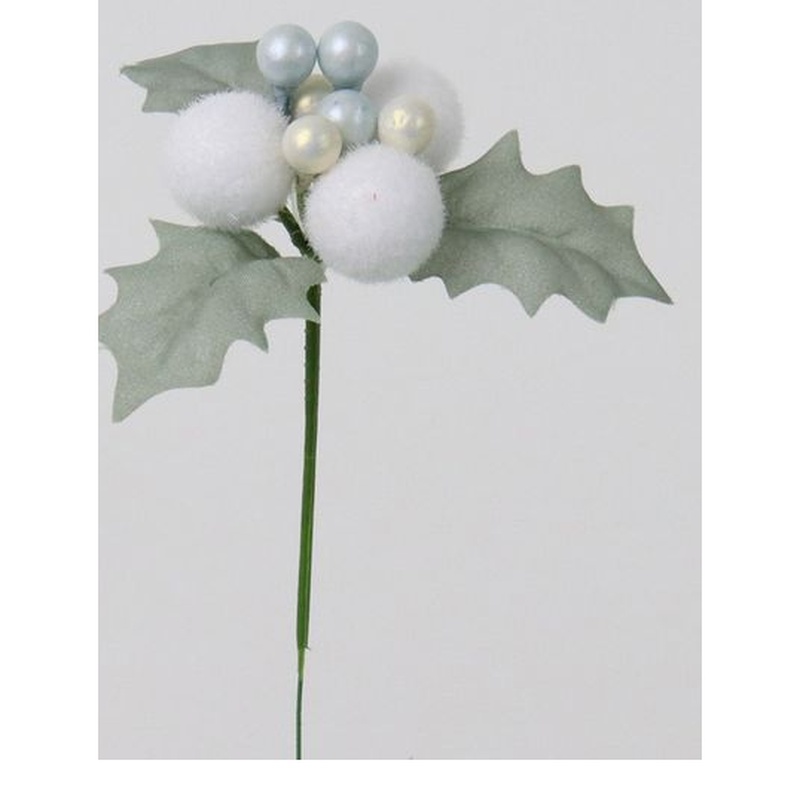 特価◎【造花】ビダヤコム/スノーボールピック SIL シルバー/V26100-019
