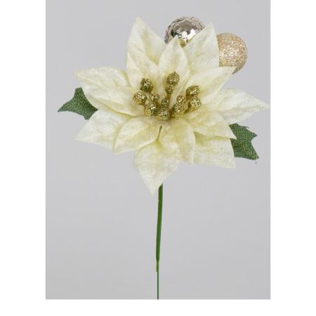 特価◎【造花】ビダヤコム/ポインセチアピック W ホワイト/V26105-001